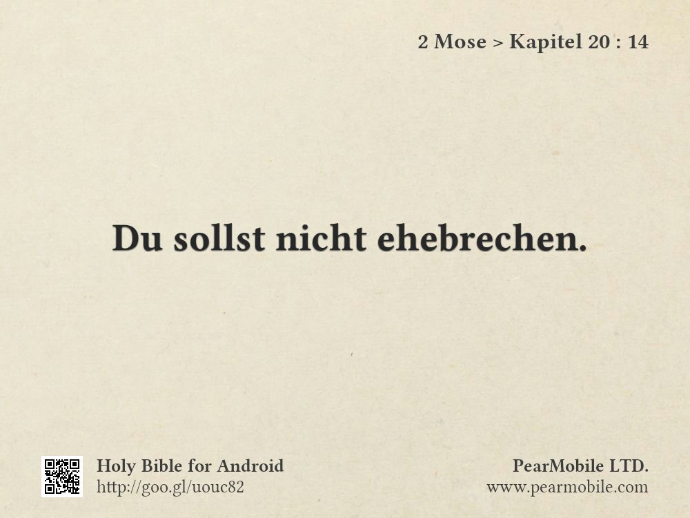 2 Mose, Kapitel 20:14